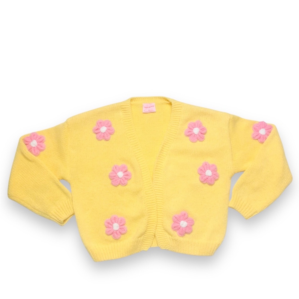 Yellow and Pink Floral Cardigan